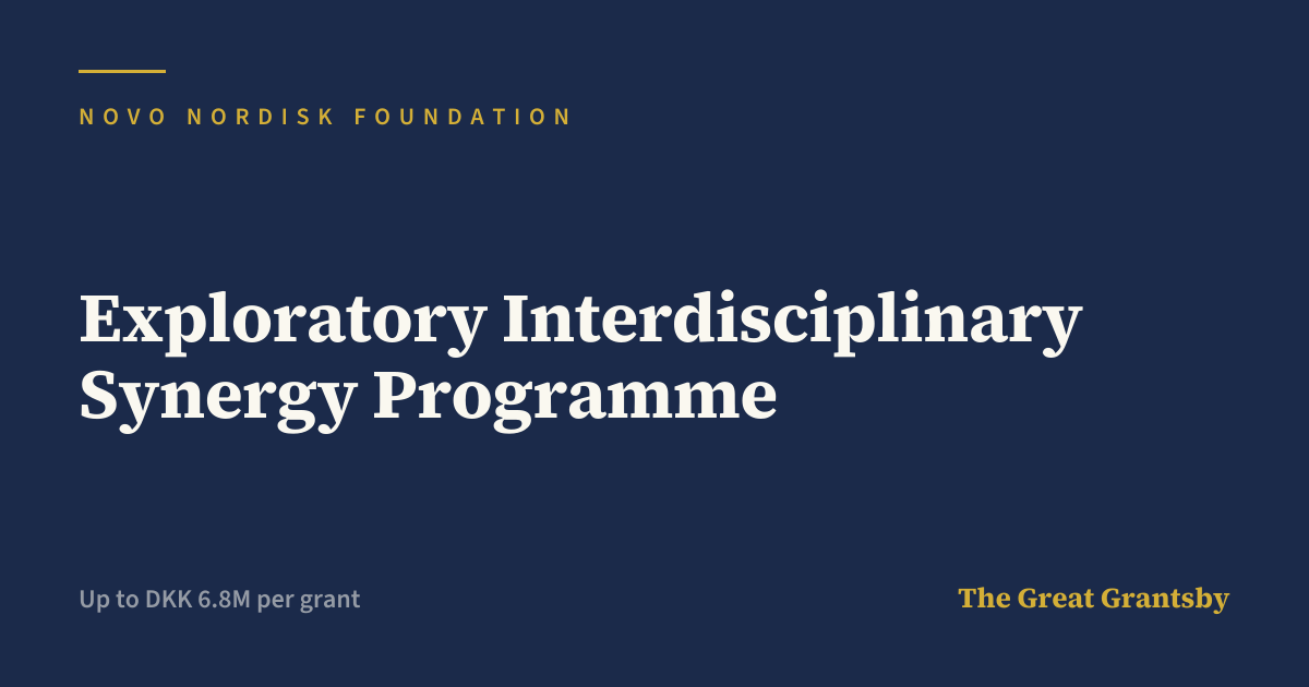 Exploratory Interdisciplinary Synergy Programme 2026: Deadline 3 Sept ...